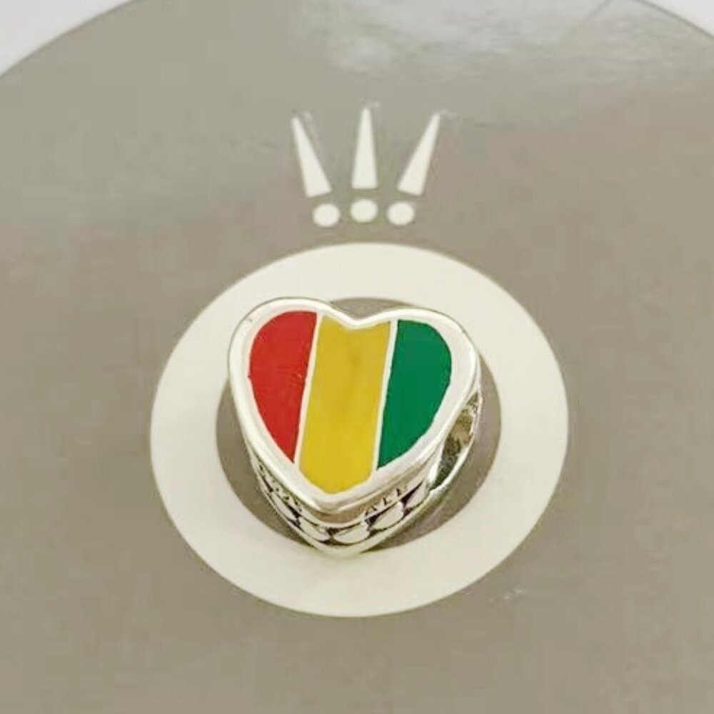 Pandora Guinea Flag Exclusive Heart Charm Bead